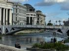 This is a photo of the center of Skopje, the capital city of North Macedonia.