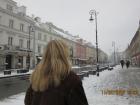 Looking around at the snow in Warsaw