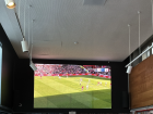 I watched the game with friends and nice local people!