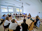 This class worked on group projects!