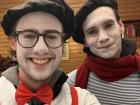 My friend and I in our mime costumes