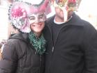 My parents in Venetian-style masks