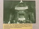 A photo of the "Museum in the Round Corner" in December 1989, after it had been reclaimed from the former Stasi by the "Volkspolizei," or "people's police"