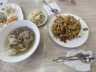 Featured here, from left to right, the following dishes: bansh, bansh soup, capital salad and tsuivan