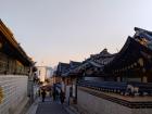 Sunset at the Bukchon Hanok Village, which is known for its traditional Korean architecture
