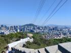 Seoul City Wall trail; it took me 6 hours to hike, but it was fun to walk all around the city and over its many mountains!