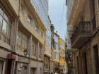 Typical street with flats in A Coruña