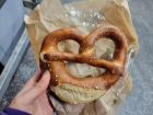 A handmade supermarket pretzel