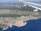 An overhead view of the Old Town in Dubrovnik from the airplane