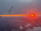 Sunset from flight to Budapest