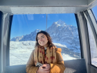 On the ski lift in Grindelwald