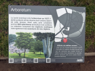 Sign for the "arboretum," a garden with different types of trees