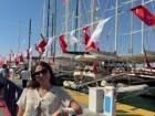 Me at the dock in Bodrum with some giant boats! 