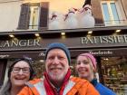 A holiday selfie outside a shop with my family... many bakeries (boulangeries) also sell pâtisserie! 