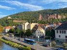 A bus traveling down the road in Heidelberg