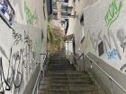 A narrow stairway up into the Oberstadt