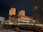 Oslo City Hall! It started getting dark around dinner time!