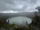 This is a lake in a town called Guatavita. Only indigenous people are allowed to swim in it