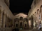 Diocletian’s Palace (in the center and on the right) and the Cathedral of Saint Domnius (on the left) at night