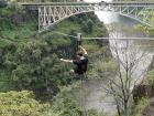 Zim-Zam-Zip: Ziplining from Zambia to Zimbabwe across the gorge.