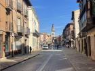 Calm street in the city of Zamora, Spain