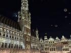 Kids were dancing in bubbles in the Brussels city centre. It was all lit up at night.