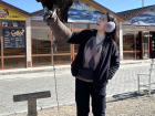 Me holding an eagle in Karakorum, the ancient capital of the Mongol Empire, holding and training golden eagles to hunt foxes and hares is a centuries-old tradition practiced by Kazakh people in western Mongolia