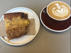 A traditional Irish pastry and caramel latte!