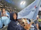 Cheering on the New South Wales Waratahs