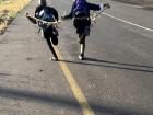 My learners skip rope on their way to school with a rope made of leaves