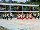 Tenth graders doing a traditional Colombian dance