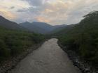 The river at the bottom of the canyon, in the town of Jordán, Santander