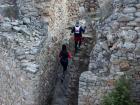 Runners scrambling through the fortress section of the race; royals from before the Byzantine Era lived and walked these hills