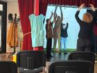 Warming up before opening night of a PKRK play