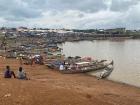 Fisherman use these kinds of boats to catch fish. This picture was taken in Dambai, which has a ferry that Ghanaians use to cross Lake Volta