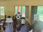 I taught my students about the American holiday Halloween, and they created masks out of paper for their costumes! It was a lot of fun to teach them about an American tradition