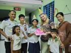 Celebrating my birthday with my host family