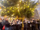 A small band playing at the Augsburg Christmas Market