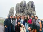 Most of my Peace Corps cohort (VN-04) stands on the Golden Bridge, or Cầu Vàng, in Bà Nà Hills which is famous for its giant stone-like hands