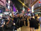 Bùi Viện Walking Street is a famous nightlife street in Saigon where people walk, eat and listen to music