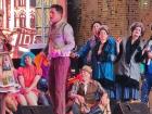 A stage play at a fonda featuring a cueca dancer!