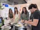 Baking challah (a kind of Jewish bread) with my roommates 