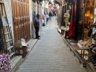 One of the narrow, winding streets inside of the medina