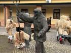 Around the city of Mohács, statues are placed to represent the cultural heritage of the Šokci people, who started this tradition.