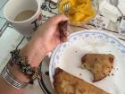 Beans and cheese empanadas, mangos (absolutely delicious), with Costa Rican coffee