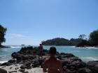 Manuel Antonio: On the second beach in the park, looking at the surrounding islands and rocks