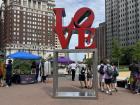 The LOVE sign - a famous Philly landmark, but very different than those in Rome!