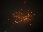 The released lanterns at the Pingxi Sky Lantern Festival