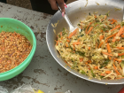 Chakalaka on the left and coleslaw on the right