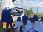 Serving tea and coffee to all of the guests